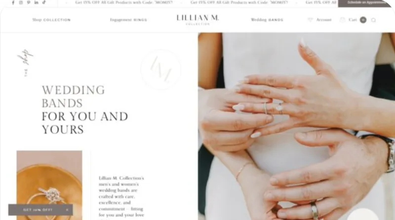 Lillian M Collection wedding bands homepage